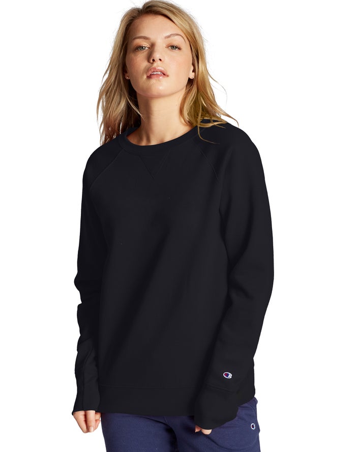 Champion Sweatshirt Dames - Zwart - Powerblend Fleece Classic Crew ( 278360-UNI )